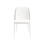 LeisureMod Tule Chaise de Salle à Manger Moderne avec Assise en Cuir PU, Velours ou Daim et Cadre en Acier Blanc - Cuisine, Salle à Manger, Maison, Café, Sièges