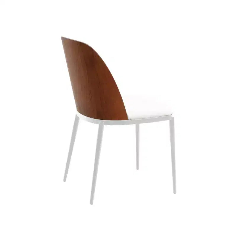 LeisureMod Tule Chaise de Salle à Manger Moderne avec Assise en Cuir PU, Velours ou Daim et Cadre en Acier Blanc - Cuisine, Salle à Manger, Maison, Café, Sièges