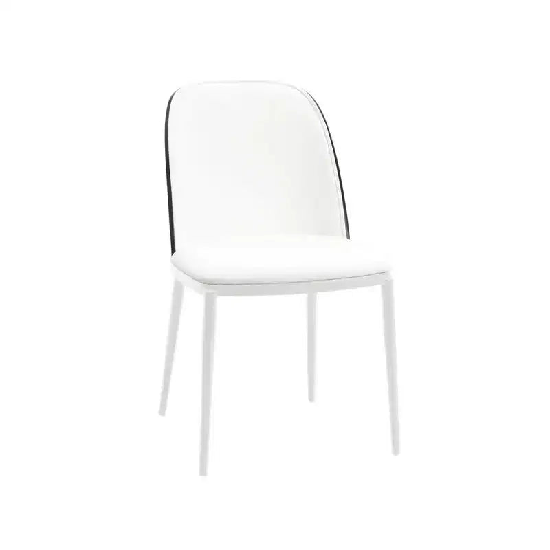 LeisureMod Tule Chaise de Salle à Manger Moderne avec Assise en Cuir PU, Velours ou Daim et Cadre en Acier Blanc - Cuisine, Salle à Manger, Maison, Café, Sièges
