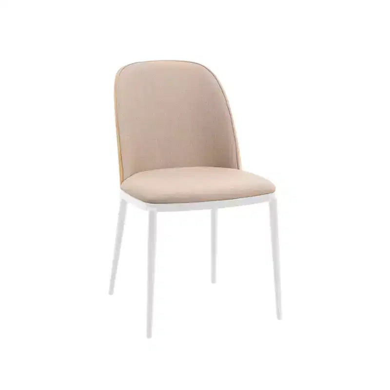 LeisureMod Tule Chaise de Salle à Manger Moderne avec Assise en Cuir PU, Velours ou Daim et Cadre en Acier Blanc - Cuisine, Salle à Manger, Maison, Café, Sièges
