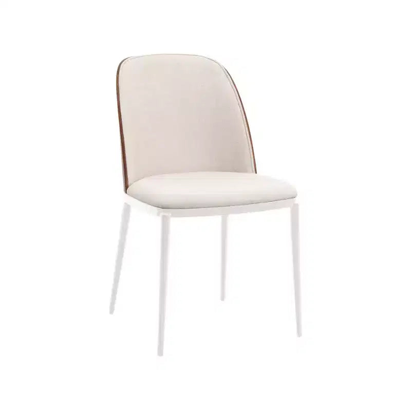 LeisureMod Tule Chaise de Salle à Manger Moderne avec Assise en Cuir PU, Velours ou Daim et Cadre en Acier Blanc - Cuisine, Salle à Manger, Maison, Café, Sièges