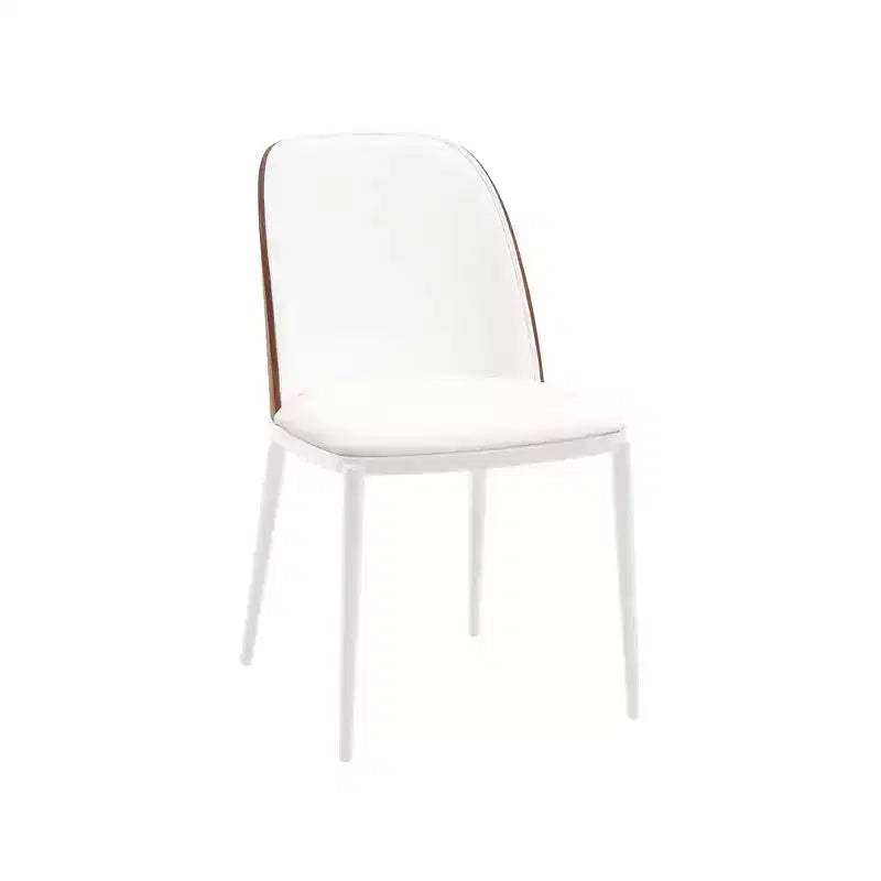 LeisureMod Tule Chaise de Salle à Manger Moderne avec Assise en Cuir PU, Velours ou Daim et Cadre en Acier Blanc - Cuisine, Salle à Manger, Maison, Café, Sièges