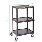 Chariot multimédia mobile ECR4Kids pour équipement audiovisuel, Chariot technologique, Noir