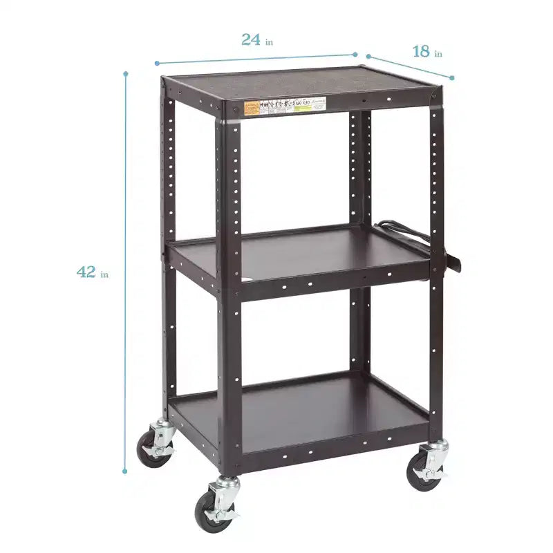 Chariot multimédia mobile ECR4Kids pour équipement audiovisuel, Chariot technologique, Noir