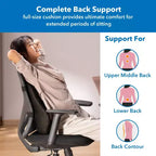 Mount-It! Coussin de soutien lombaire, Collection Ergo, soutien dorsal complet pour chaise de bureau et chaise gaming, remplissage en mousse à mémoire de forme, soulage les douleurs dorsales, améliore la posture