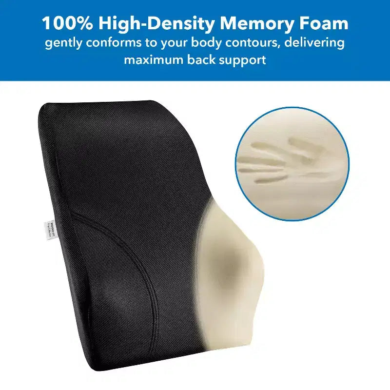 Mount-It! Coussin de soutien lombaire, Collection Ergo, soutien dorsal complet pour chaise de bureau et chaise gaming, remplissage en mousse à mémoire de forme, soulage les douleurs dorsales, améliore la posture