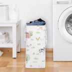 Sweet Jojo Designs Panier à linge pliable unisexe avec poignées Motif animaux de la ferme multicolore