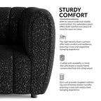 HOMES: Inside + Out Fauteuil d'appoint Rainmist Glam en tissu bouclé à capitonnage en lignes