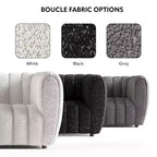 HOMES: Inside + Out Fauteuil d'appoint Rainmist Glam en tissu bouclé à capitonnage en lignes