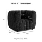 HOMES: Inside + Out Fauteuil d'appoint Rainmist Glam en tissu bouclé à capitonnage en lignes