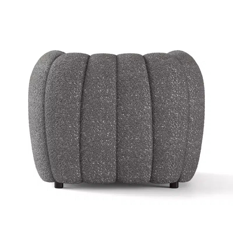 HOMES: Inside + Out Fauteuil d'appoint Rainmist Glam en tissu bouclé à capitonnage en lignes