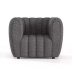 HOMES: Inside + Out Fauteuil d'appoint Rainmist Glam en tissu bouclé à capitonnage en lignes