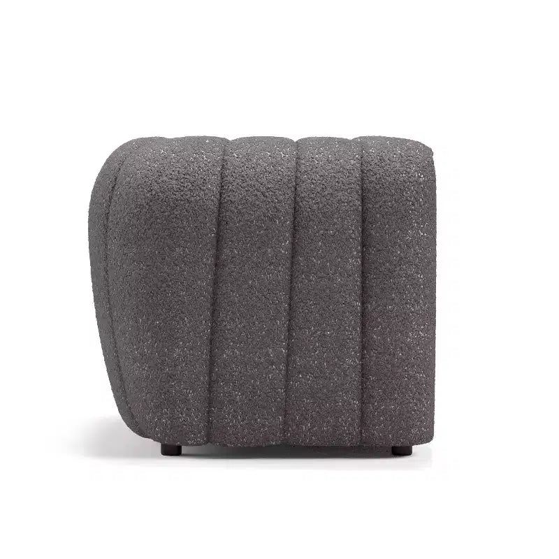 HOMES: Inside + Out Fauteuil d'appoint Rainmist Glam en tissu bouclé à capitonnage en lignes