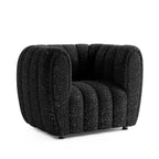 HOMES: Inside + Out Fauteuil d'appoint Rainmist Glam en tissu bouclé à capitonnage en lignes