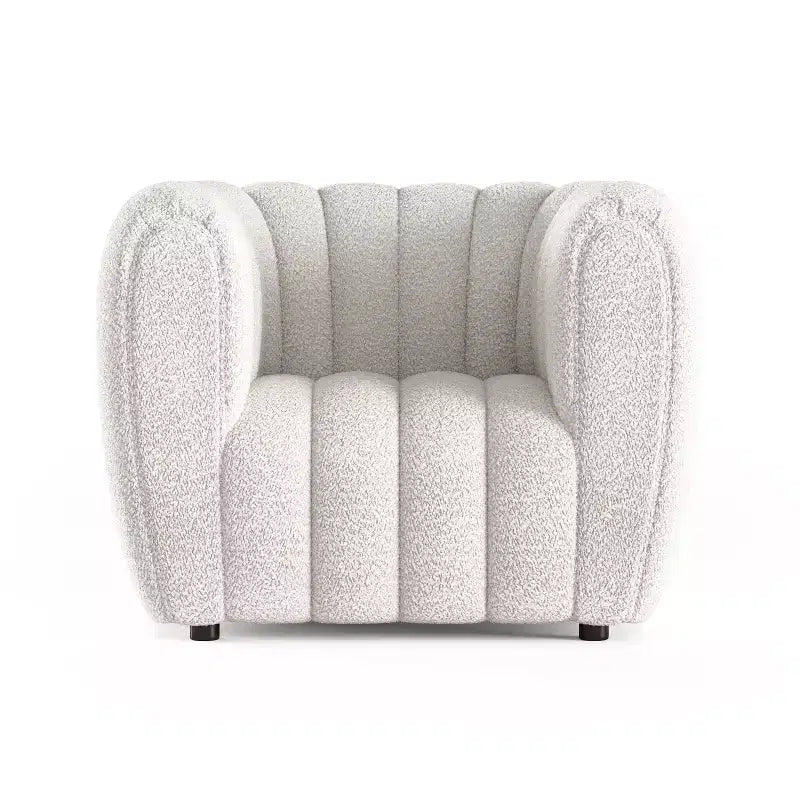 HOMES: Inside + Out Fauteuil d'appoint Rainmist Glam en tissu bouclé à capitonnage en lignes
