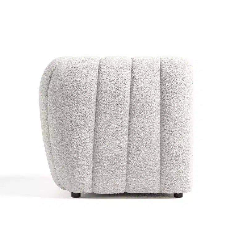 HOMES: Inside + Out Fauteuil d'appoint Rainmist Glam en tissu bouclé à capitonnage en lignes