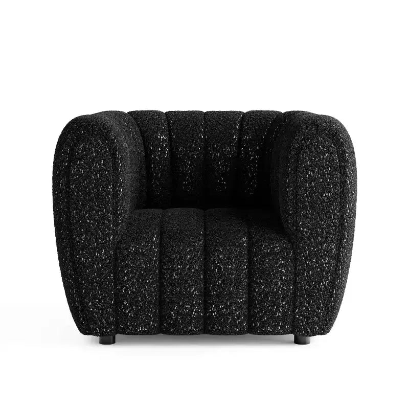 HOMES: Inside + Out Fauteuil d'appoint Rainmist Glam en tissu bouclé à capitonnage en lignes