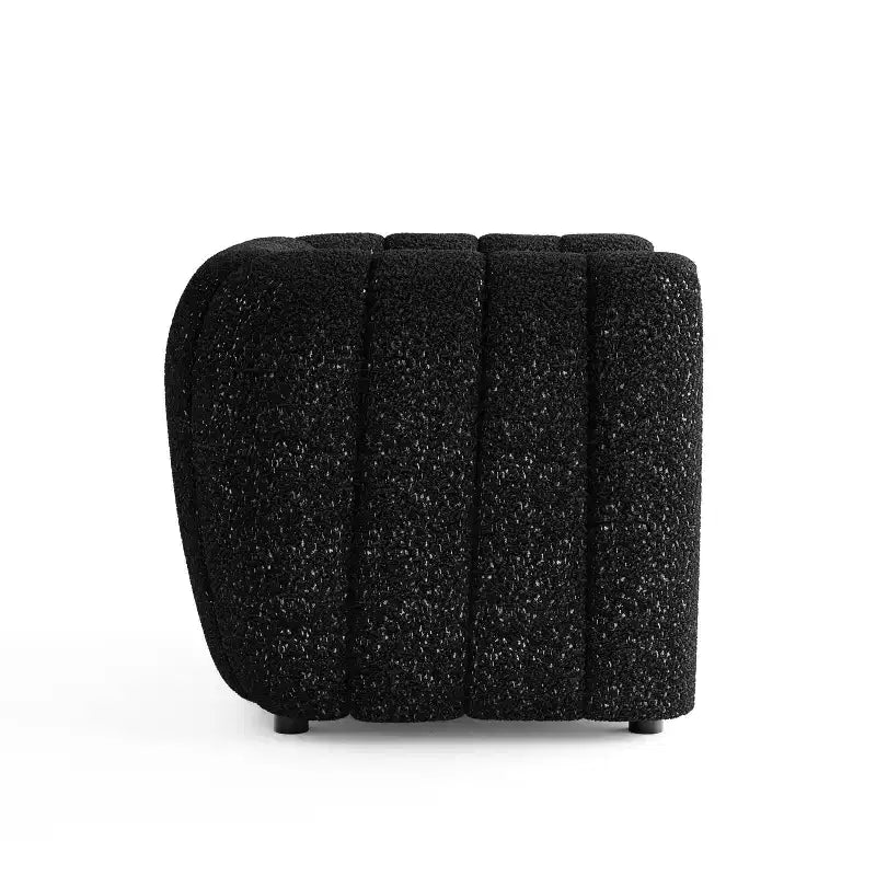 HOMES: Inside + Out Fauteuil d'appoint Rainmist Glam en tissu bouclé à capitonnage en lignes