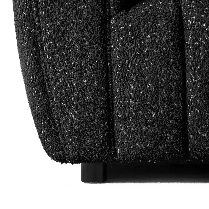 HOMES: Inside + Out Fauteuil d'appoint Rainmist Glam en tissu bouclé à capitonnage en lignes