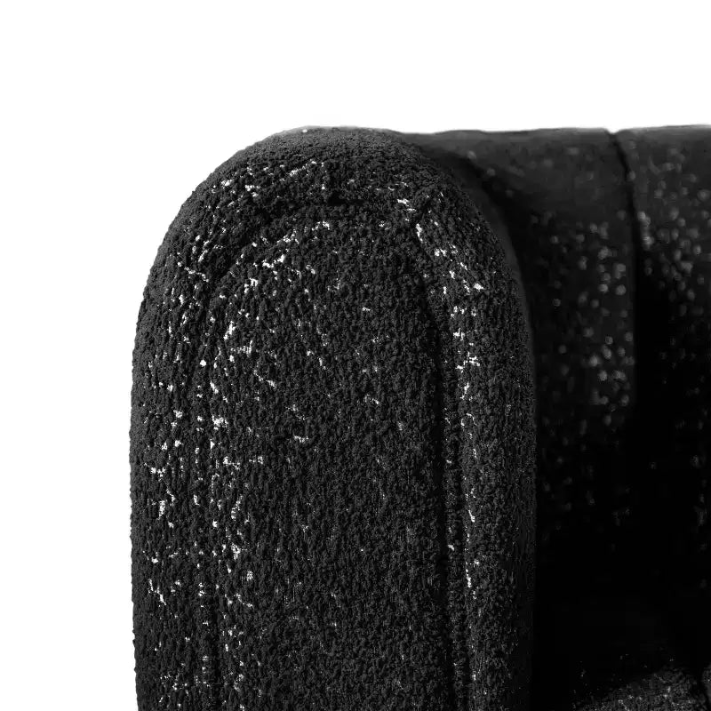 HOMES: Inside + Out Fauteuil d'appoint Rainmist Glam en tissu bouclé à capitonnage en lignes
