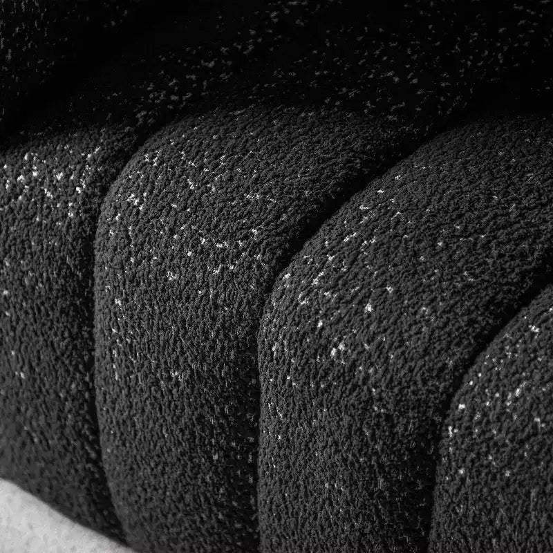HOMES: Inside + Out Fauteuil d'appoint Rainmist Glam en tissu bouclé à capitonnage en lignes