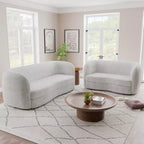 HOMES: Inside + Out Fauteuil d'appoint crapaud Pinehush Boho en tissu bouclé