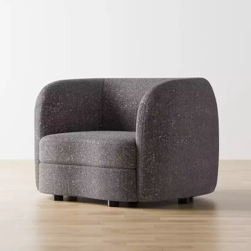 HOMES: Inside + Out Fauteuil d'appoint crapaud Pinehush Boho en tissu bouclé