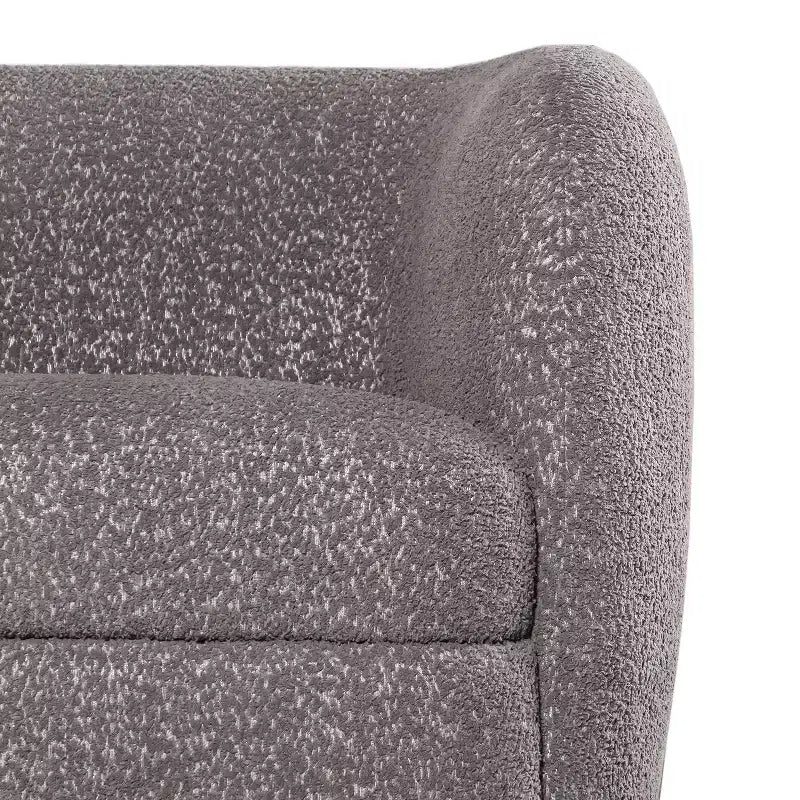HOMES: Inside + Out Fauteuil d'appoint crapaud Pinehush Boho en tissu bouclé
