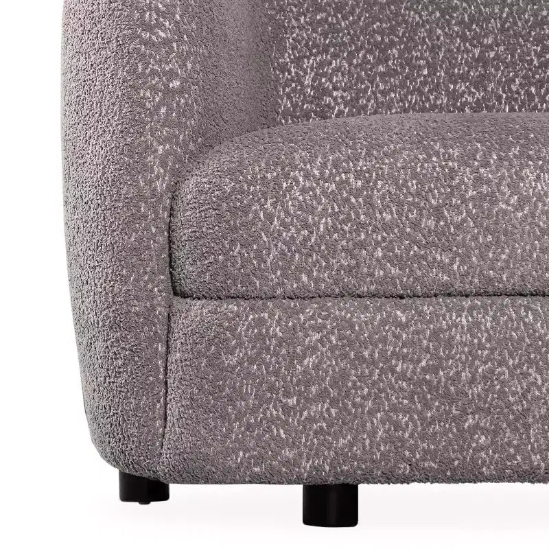 HOMES: Inside + Out Fauteuil d'appoint crapaud Pinehush Boho en tissu bouclé