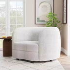 HOMES: Inside + Out Fauteuil d'appoint crapaud Pinehush Boho en tissu bouclé