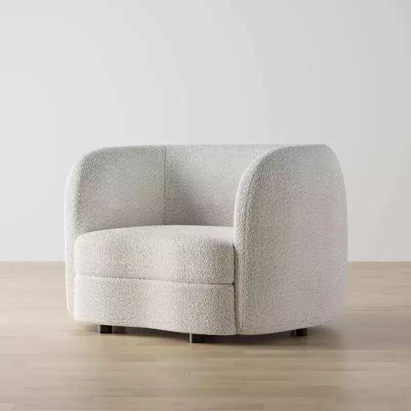 HOMES: Inside + Out Fauteuil d'appoint crapaud Pinehush Boho en tissu bouclé