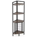 Tribesigns Corner Home Bar Racks, 4-Tier Liquor Shelf with Glass Holder