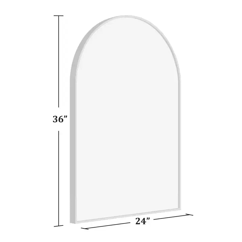 Dovelina 36H x 24W Miroir de courtoisie moderne arqué, cadre en métal, miroir mural de salle de bain décoratif, miroir penché