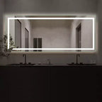 Dovelina Miroir sur pied rectangulaire pleine longueur à LED - 160x40cm, Argent