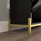 Meuble à chaussures moderne avec 3 tiroirs basculants et étagères ouvertes, organiseur de chaussures autoportant en bois 4M - ModernLuxe