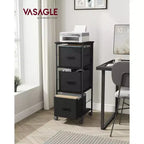 VASAGLE Meuble de classement avec 3 tiroirs, support d'imprimante, étagère de rangement cubique, pour dossiers A4, au format lettre, dossiers suspendus, boîte de rangement de dossiers
