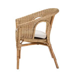 Chaise de salle à manger bali & pari Abbey en rotin ancien marron naturel, style bohème moderne