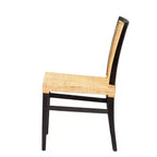 Chaise de salle à manger bohème moderne Lingga de bali & pari, en acajou brun foncé et rotin naturel