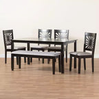 Ensemble de salle à manger moderne Baxton Studio Olympia en tissu et bois