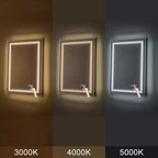 Miroir de courtoisie de salle de bain LED dimmable, sans cadre, rectangulaire, antibuée et à changement de couleur, C Cattleya