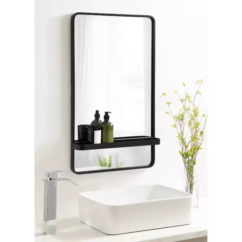 Miroir mural rectangulaire avec étagère Estero Kate & Laurel All Things Decor