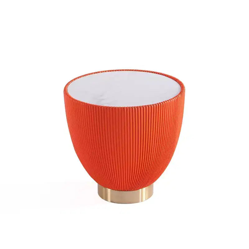 Manhattan Comfort Lot de 2 tables d'appoint rembourrées en similicuir moderne Anderson