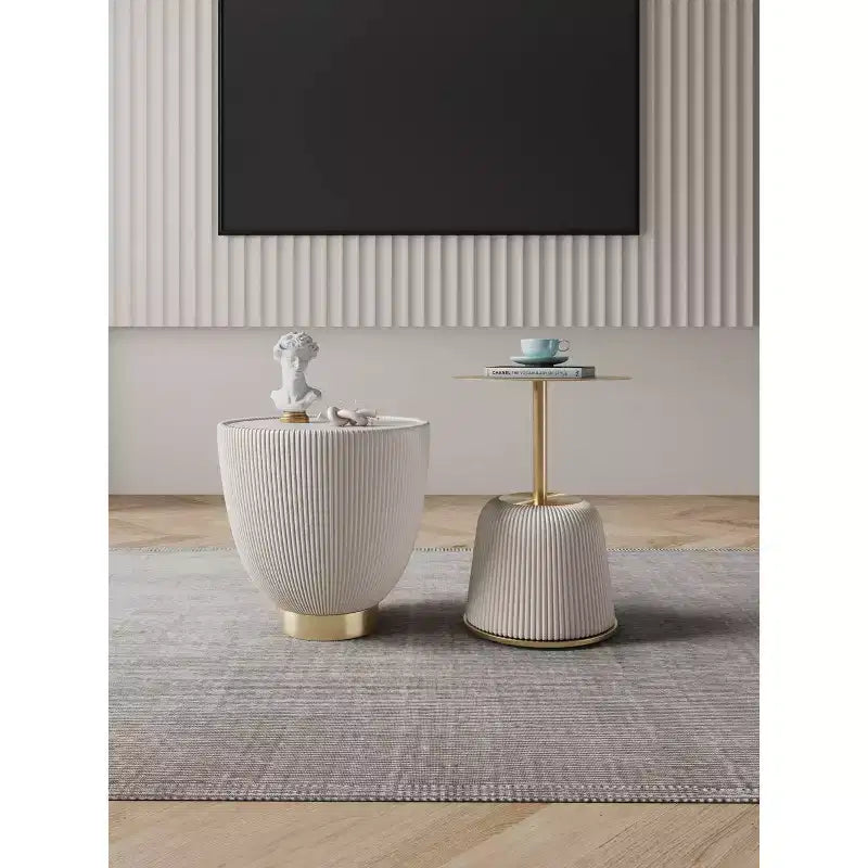 Manhattan Comfort Lot de 2 tables d'appoint rembourrées en similicuir moderne Anderson