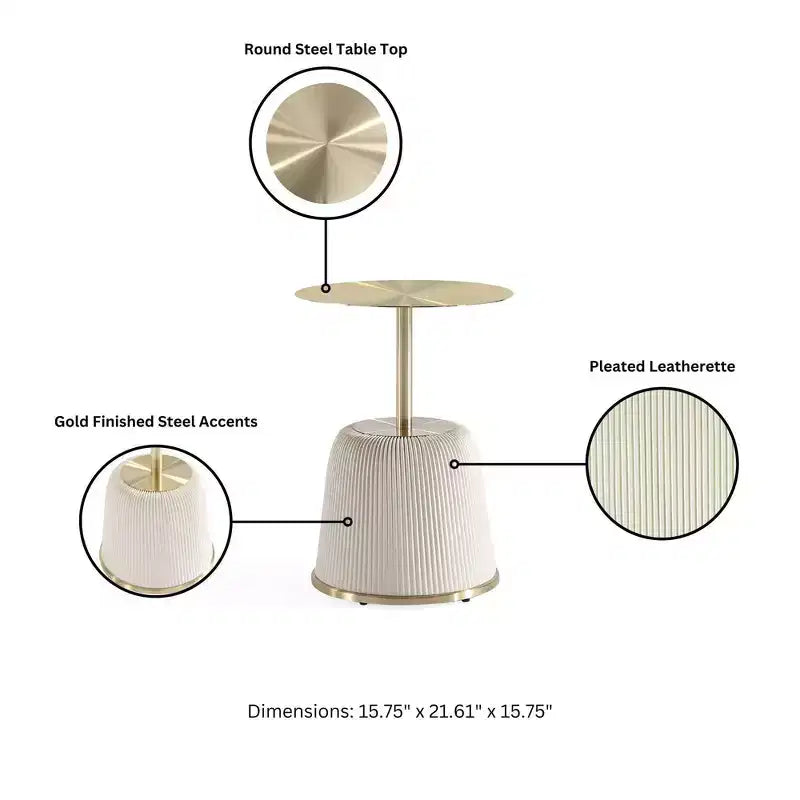 Manhattan Comfort Lot de 2 tables d'appoint rembourrées en similicuir moderne Anderson