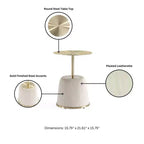 Manhattan Comfort Lot de 2 tables d'appoint rembourrées en similicuir moderne Anderson