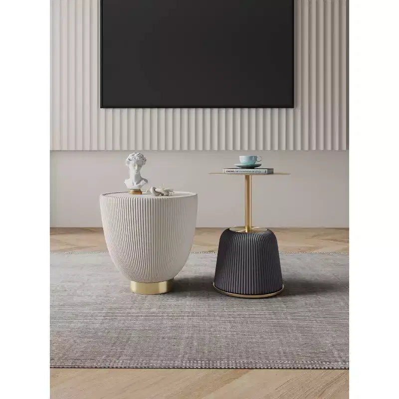 Manhattan Comfort Lot de 2 tables d'appoint rembourrées en similicuir moderne Anderson