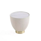Manhattan Comfort Lot de 2 tables d'appoint rembourrées en similicuir moderne Anderson