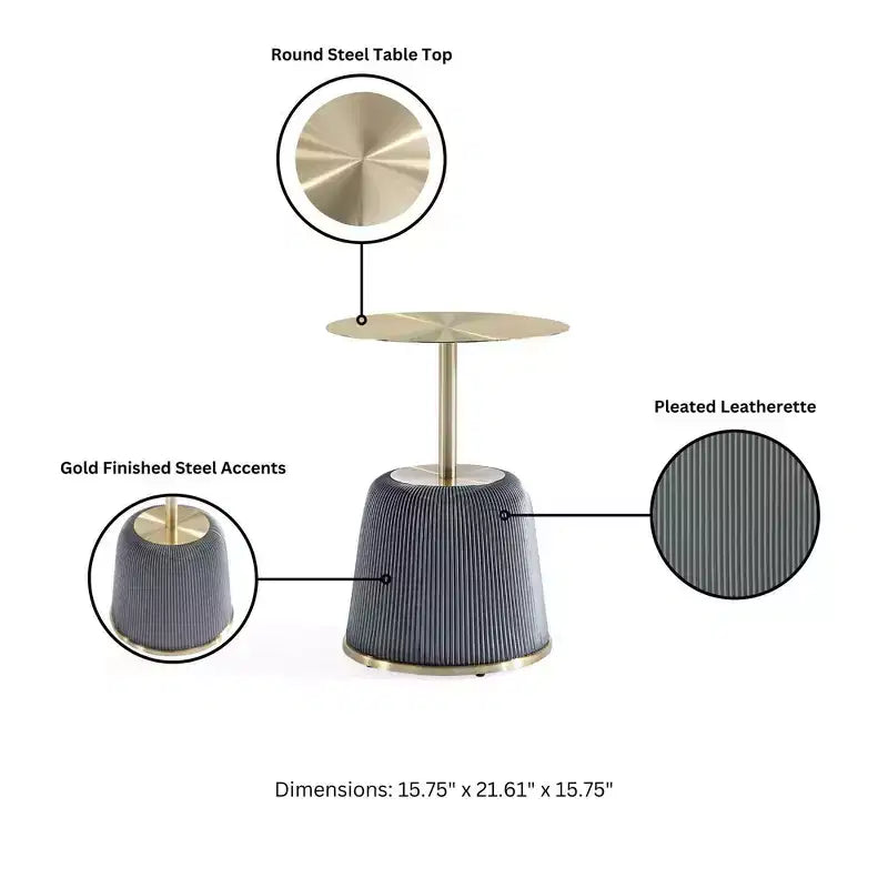 Manhattan Comfort Lot de 2 tables d'appoint rembourrées en similicuir moderne Anderson