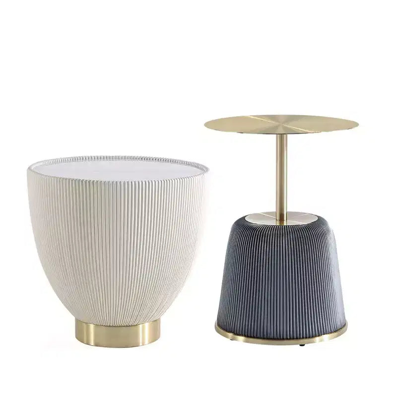 Manhattan Comfort Lot de 2 tables d'appoint rembourrées en similicuir moderne Anderson