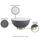Manhattan Comfort Ensemble de 2 tables basses et tables d'appoint Anderson en similicuir avec plateau en métal